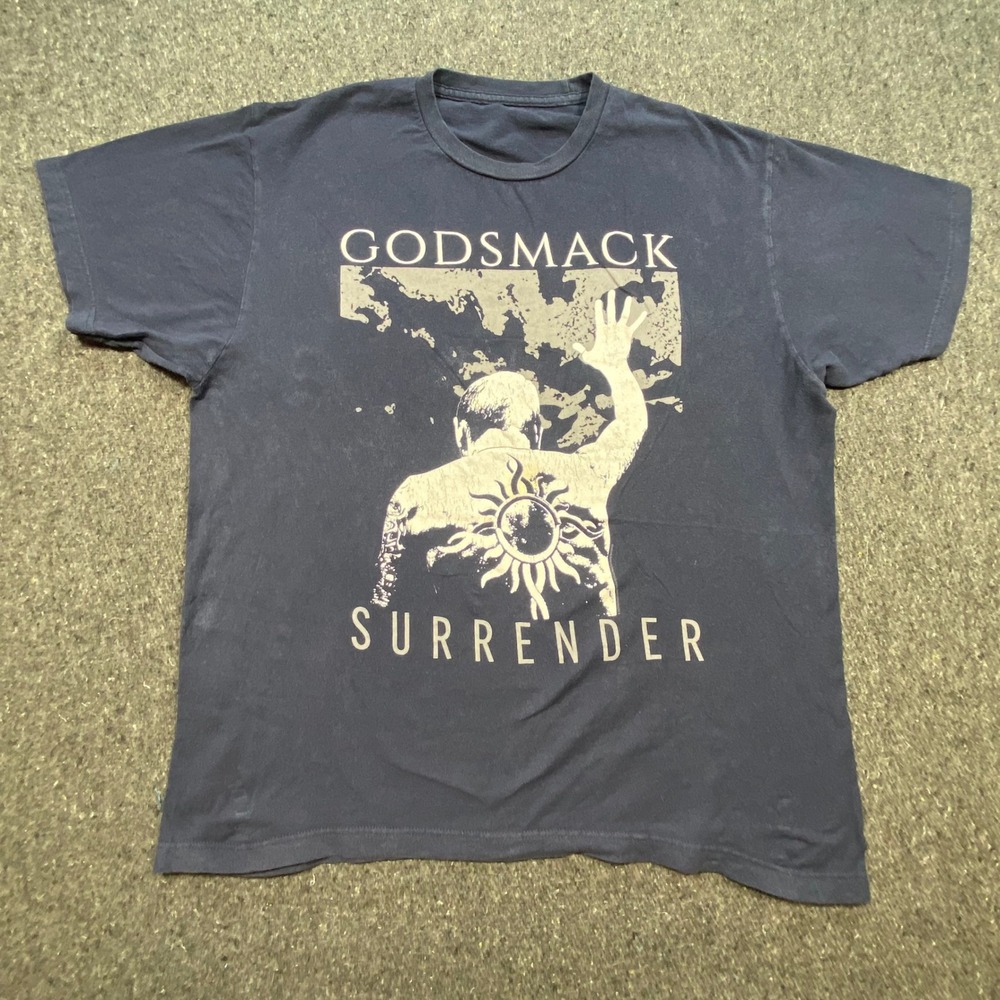 Godsmack T Shirt XL Mens‎ Navy Blue Surrender Graphic Band Tee Rock Music